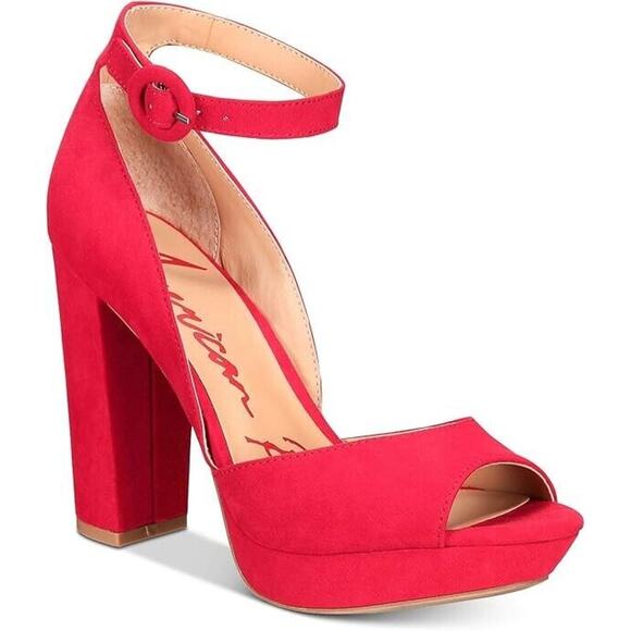 American Rag Women's Areeta Peep Toe Ankle Strap D'Orsay Pumps Size 9.5 (Red) - Picture 1 of 4